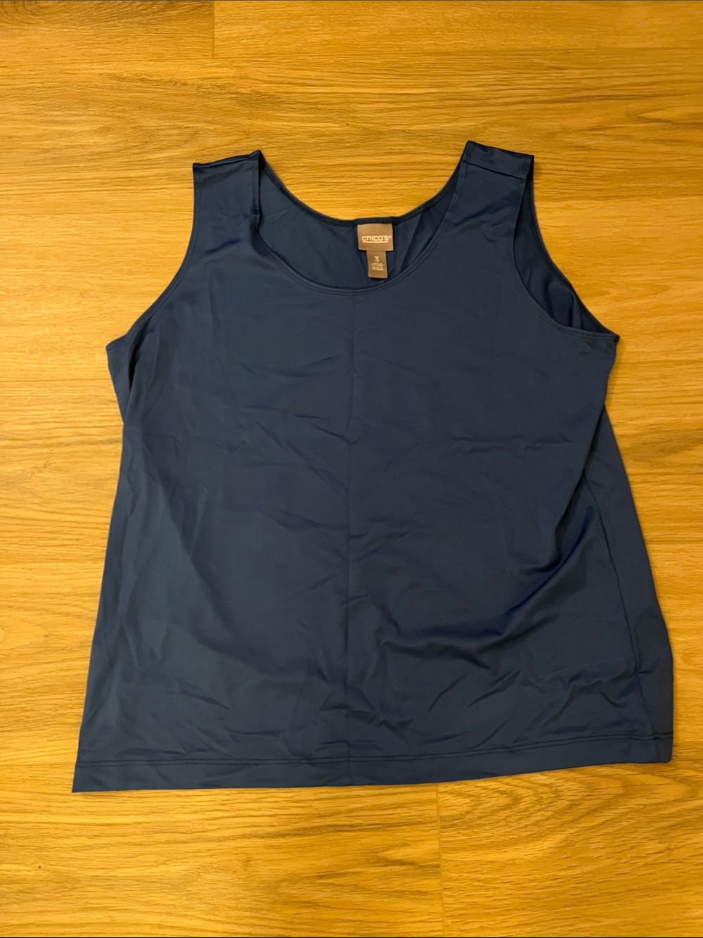 Chico's Blue Scoop Tank Sz 3